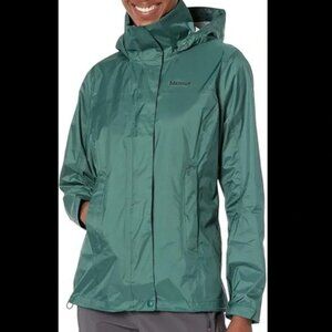Marmot Women's Green Rain Jacket With Packable Hood